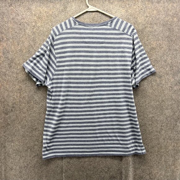 John Varvatos USA Shirt Mens Large Gray Stripe Short Sleeve Crewneck Cotton - Picture 2 of 9